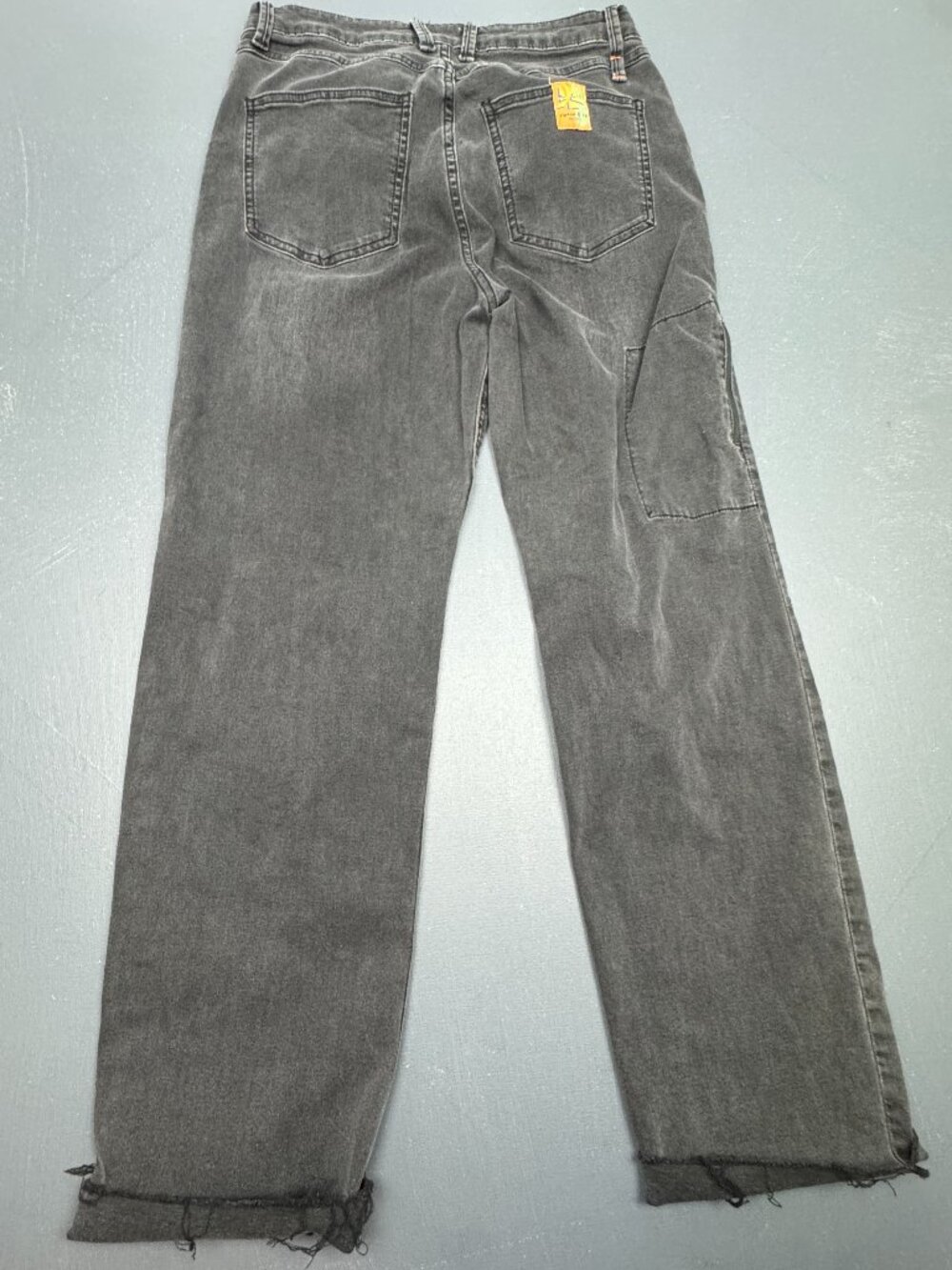 Ripton & Co Womens Size 29 Black Stretch Wide Leg Raw Hem Cargo Jeans High Rise - Picture 3 of 14